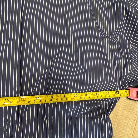 Zara Striped Blue Button-Up Dress size XXL puff sleeve tunic - Picture 15 of 16